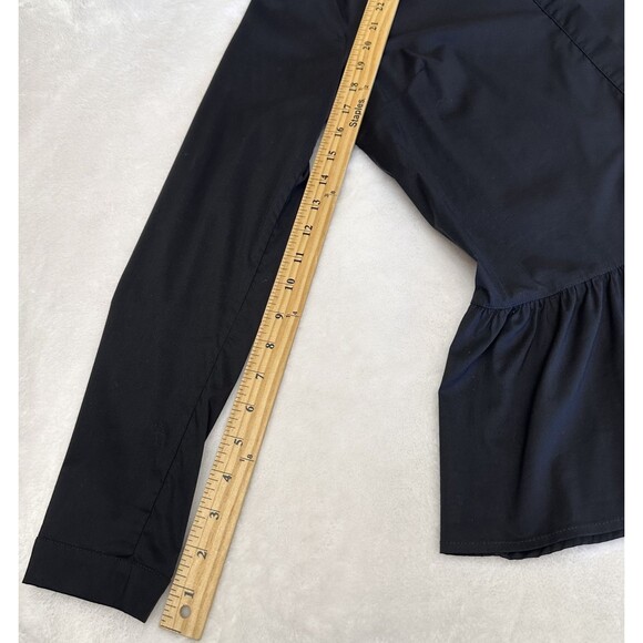 VDP Collection Black Long Sleeve Embellished Collar Peplum Blouse Sz 10/46 - Picture 9 of 16